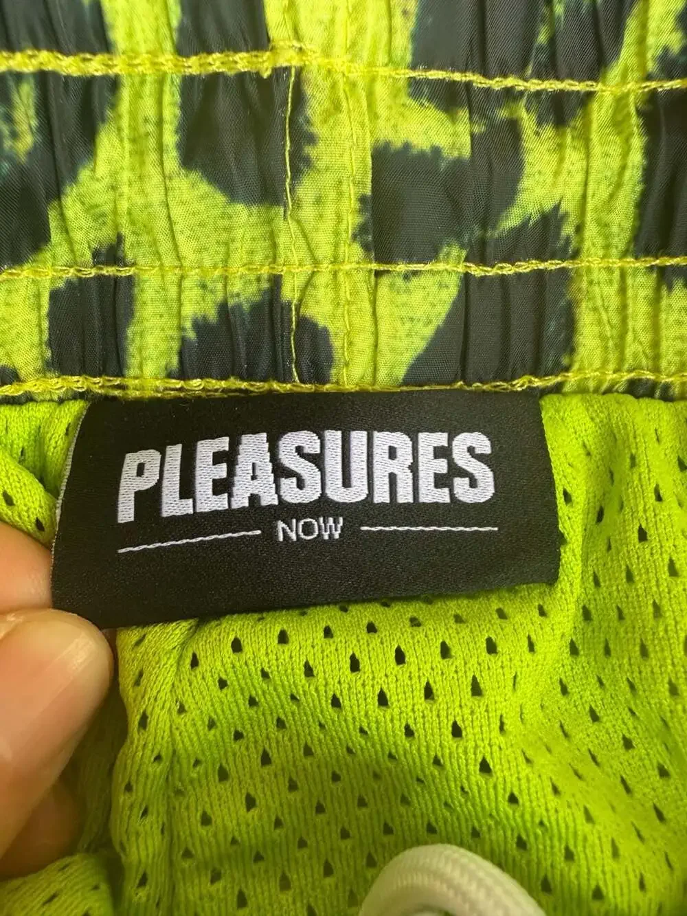 Pleasures Leopard Running Shorts Lime